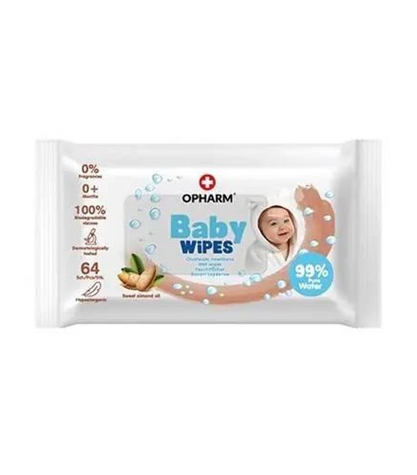 Opharm Baby Wipes Sweet almond oil chusteczki nawilżane, 64 sztuki