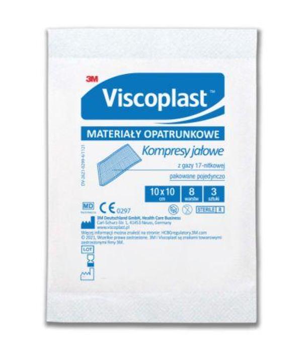 VISCOPLAST Kompresy gaz jałowych 10 cm x 10 cm - 3 szt.