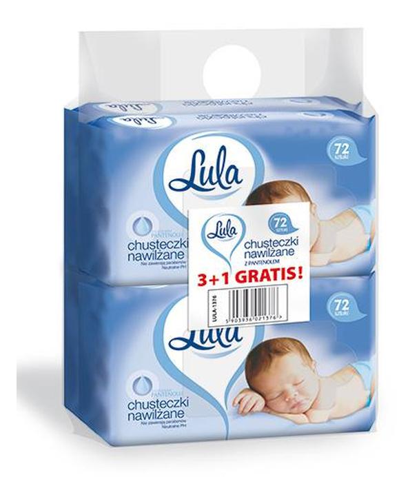 Lula Baby Chusteczki nawilżane z pantenolem, 4 x 72 szt.