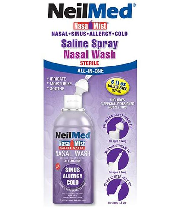 NeilMed Nasa Mist Saline Spray All-In-One Spray izotoniczny - 177 ml - cena, opinie, wskazania