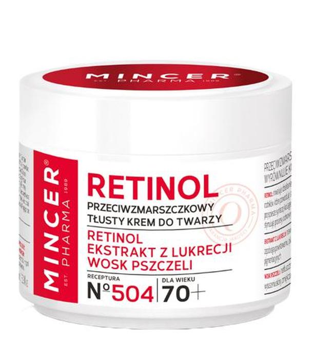 Mincer Pharma Retinol N° 504 Przeciwzmarszczkowy tłusty krem do twarzy 70 +, 50 ml