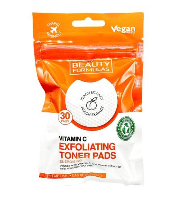 Beauty Formulas, Złuszczające nasączone Płatki z witaminą C, 30 sztuk