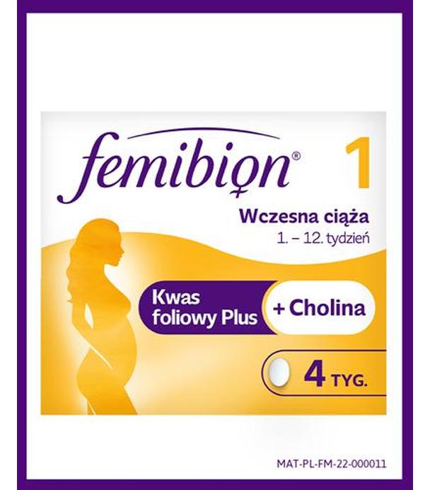 Femibion 1 Wczesna ciąża, tabletki powlekane, 28 sztuk