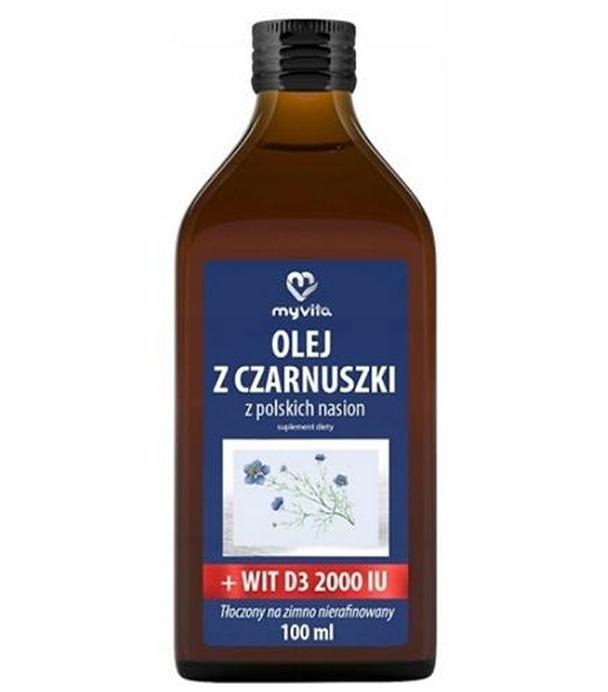 MyVita Olej z czarnuszki + witamina D3 2000 IU, 100 ml, cena, wskazania, właściwości