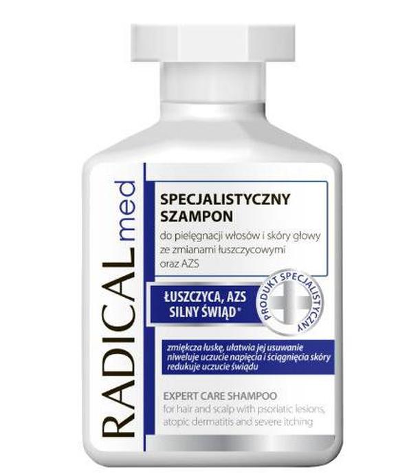Ideepharm Radical Med Szampon specjalistyczny do pielęgnacji włosów i skóry głowy ze zmianami łuszczycowymi oraz AZS, 300 ml, cena, opinie, stosowanie