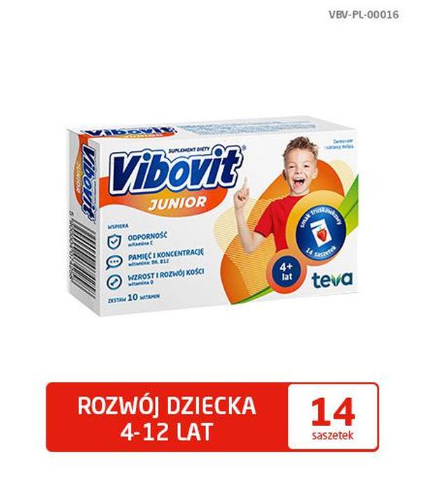 VIBOVIT JUNIOR Truskawkowy - 14 sasz. - ważny do 2025-05-31