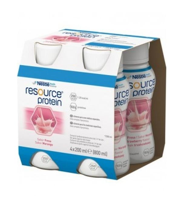 Resource Protein, płyn, smak truskawkowy, 4 x 200 ml