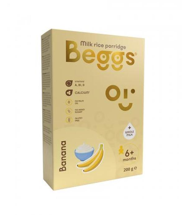 Beggs Kaszka mleczna ryżowa z bananem po 6. miesiącu życia, 200 g - ważny do 2025-09-30