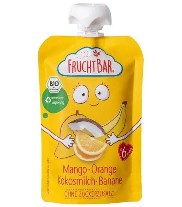 FRUCHTBAR Ekologiczny mus owocowy powyżej 6. miesiąca życia, mango, pomarańcza, kokos, banan, 100 g