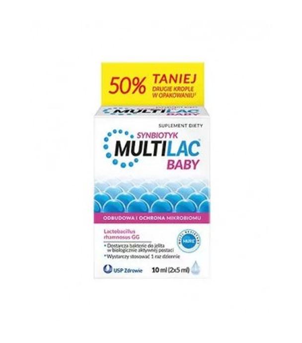 Multilac Baby Synbiotyk (probiotyk + prebiotyk), krople, 2x5 ml