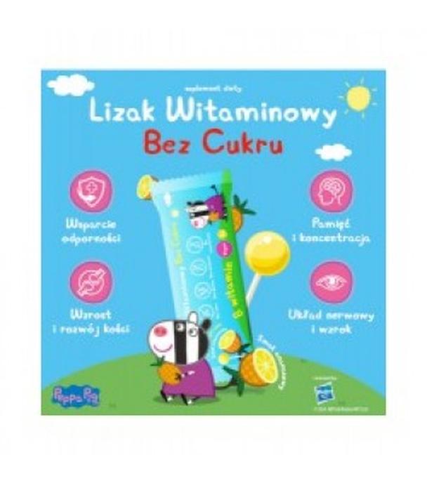 Lizak witaminowy bez cukru Peppa Pig, 1 sztuka