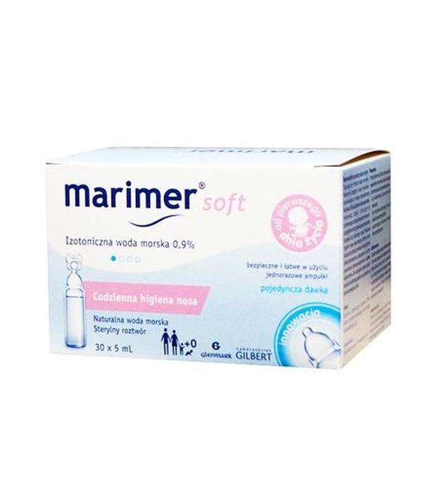 MARIMER SOFT Izotoniczna woda morska 0,9% - 30 x 5 ml - cena, dawkowanie, opinie