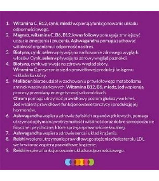 Vigor multiwitamina ONA 50+ zestaw witamin i minerałów z ashwagandhą i reishi, tabletki, 60 sztuk