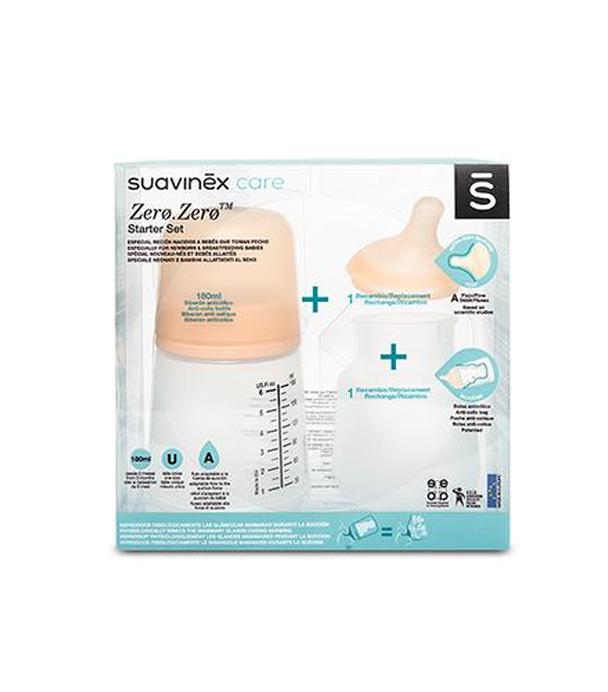 Suavinex Care Zero Zero Starter Set Zestaw Butelka antykolkowa - 180 ml – 1 szt. - cena, opinie, właściwości