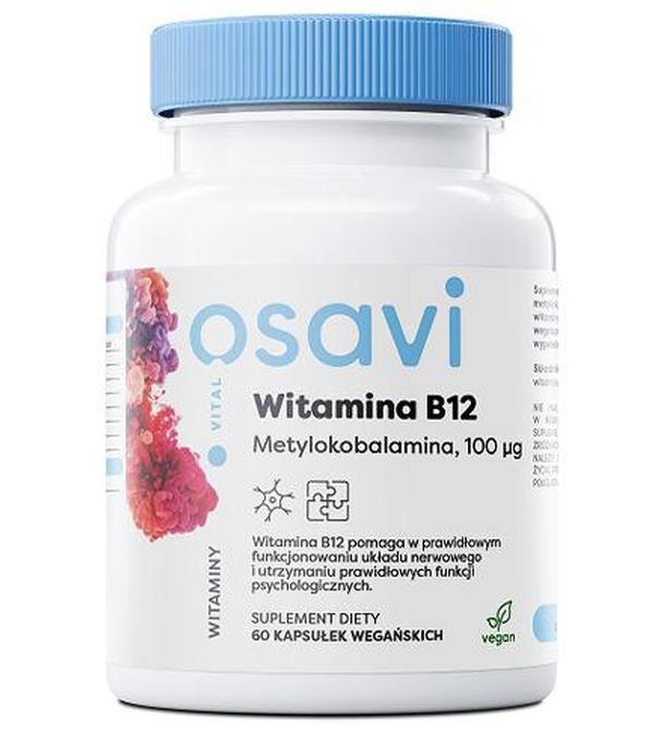Witamina B12 Metylokobalamina 100 mcg, 60 vegan kaps., cena, wskazania, właściwości