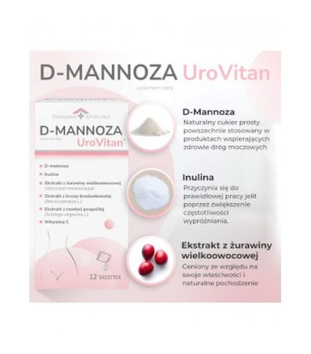 Domowa Apteczka, D-Mannoza UroVitan, proszek, 12 saszetek