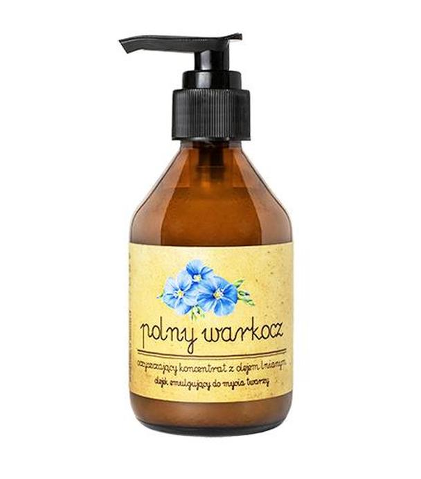 Polny Warkocz Oczyszczający koncentrat z olejem lnianym - olejek emulgujący do mycia twarzy - 150 ml - cena, opinie, właściwości
