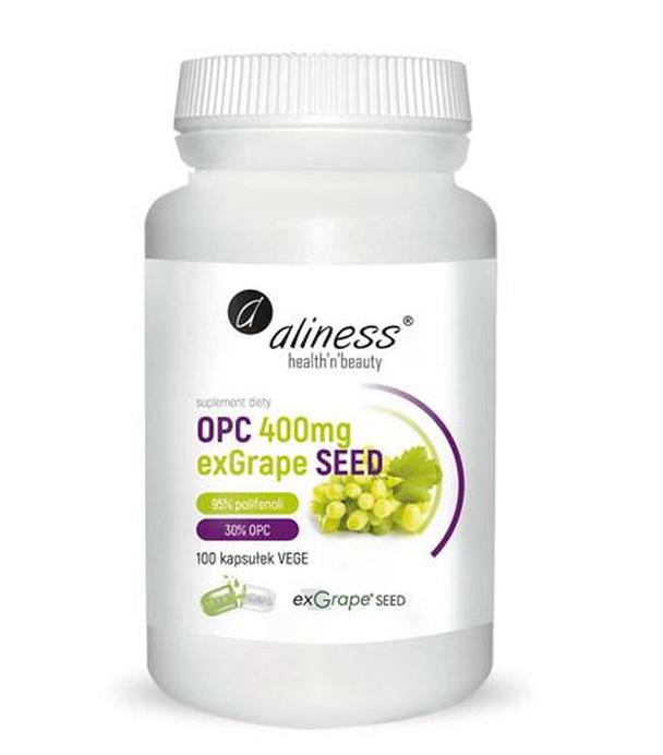 Aliness OPC 400 mg exGrape seed Ekstrakt z pestek winogron - 100 kaps. - cena, opinie, właściwości