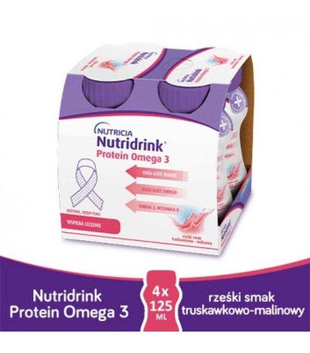 Nutridrink Protein Omega-3 rześki smak truskawkowo-malinowy, 4 x 125 ml - ważny do 2024-07-20