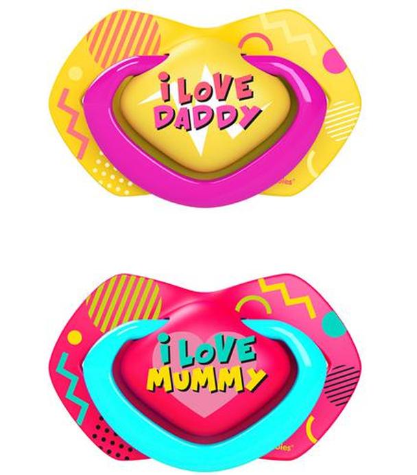 Canpol Babies Neon Love Smoczek silikonowy symetryczny 0 - 6 m 22/652, różowo - żółty - 2 szt. - cena, opinie, stosowanie