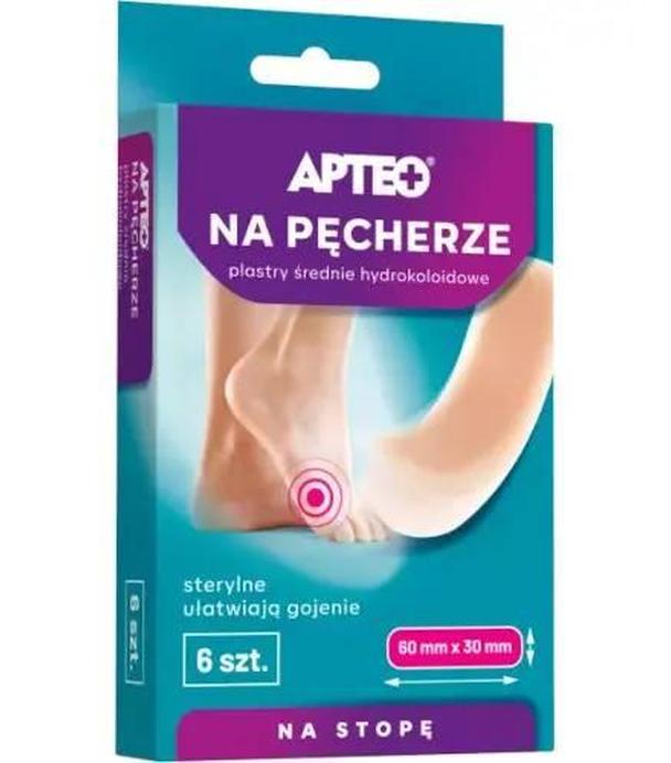 Apteo Na Pęcherze plastry średnie hydrokoloidowe 60x30mm, 6 sztuk