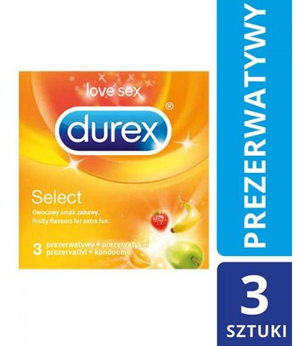 DUREX SELECT Prezerwatywy kolorowe , pachnące owocowo - 3 szt.