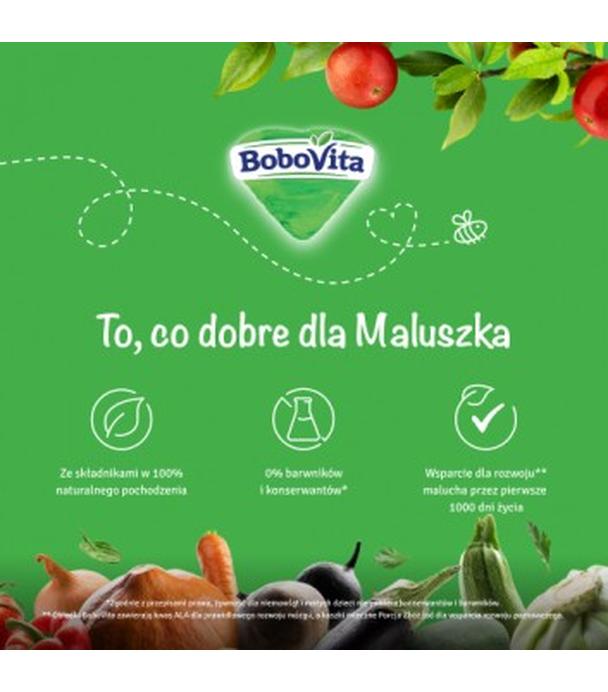 BoboVita Porcja Zbóż Delikatna Mleczna Owsianka z ryżem malina-banan po 6. miesiącu, 210 g