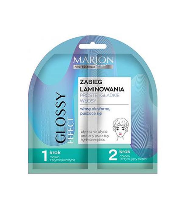 Marion Professional Glossy Effect Zabieg laminowania Diamentowy połysk włosów - 20 ml + czepek - cena, opinie, skład