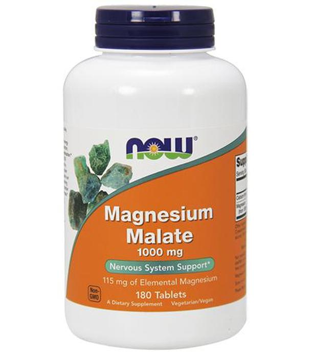 Now Foods Magnesium Malate 1000 mg, 180 tabl., cena, opinie, składniki