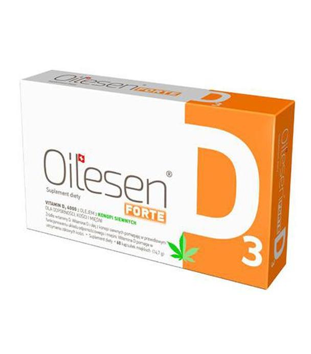 Valentis Oilesen Forte Vitamin D3 4000, 60 kaps., cena, opinie, składniki - ważny do 2024-06-30