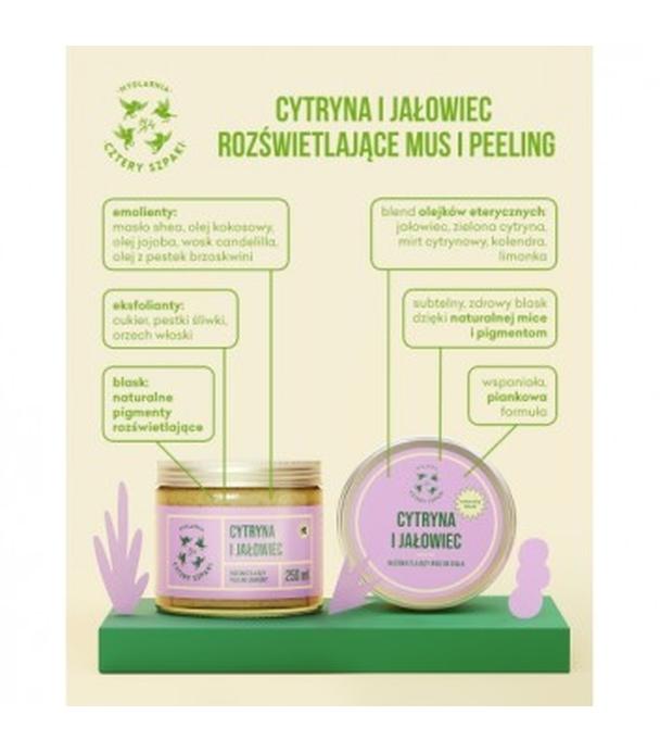 Mydlarnia Cztery Szpaki, Cytryna i Jałowiec Mus do ciała rozświetlający, 150 ml