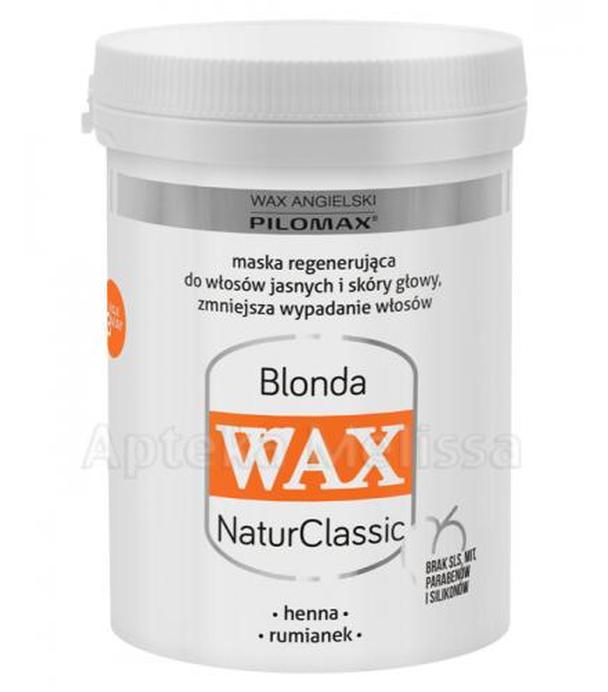 PILOMAX WAX NATURCLASSIC BLONDA Maska regenerująca do włosów jasnych - 240 g - cena, opinie, właściwości