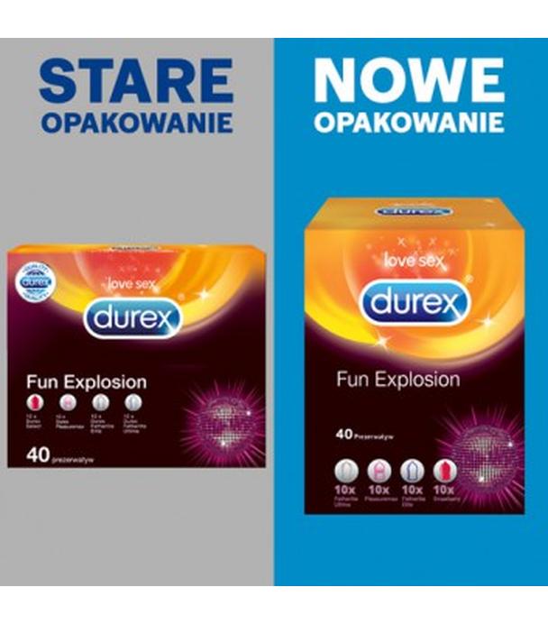 Durex Love Sex Fun Explosion Prezerwatywy ultracienkie z naturalnej gumy lateksowej - 40 szt. - cena, opinie, właściwości