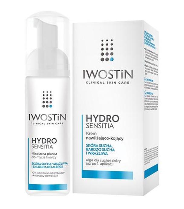 Iwostin Hydro Sensitia Micelarna pianka, 165 ml + Krem nawilżająco-kojący, 50 ml - ważny do 2025-06-30