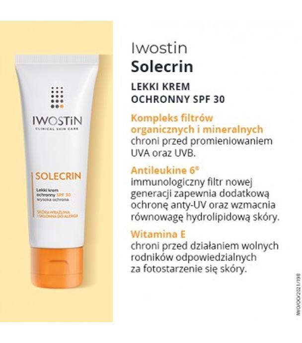 IWOSTIN SOLECRIN SPF30 Nawilżający Krem ochronny, 50 ml