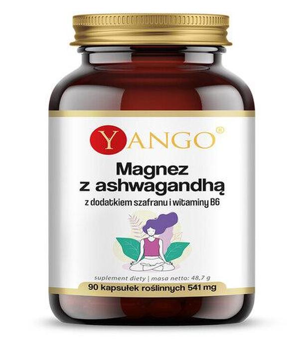 YANGO Magnez z ashwagandhą z dodatkiem szafranu i witaminy B6, 90 kapsułek