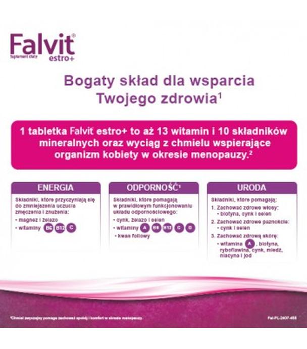 FALVIT Estro+ - 60 tabl. - uspakaja i łagodzi objawy menopauzy - cena, opinie, dawkowanie