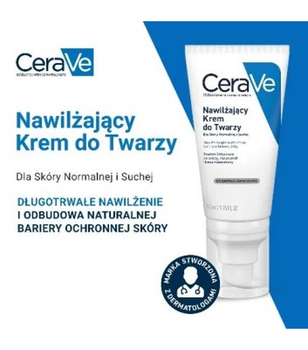 CeraVe, nawilżający krem do twarzy dla skóry normalnej i suchej, 52 ml