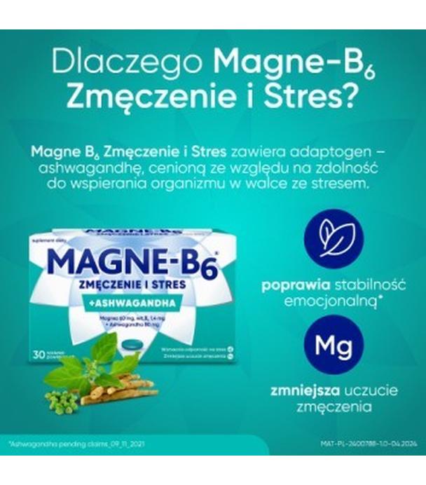 Magne-B6 Zmęczenie i stres, Magnez z ashwagandhą, tabletki, 30 sztuk - ważny do 2025-09-30