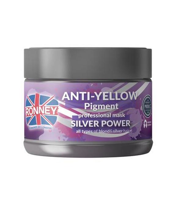 Ronney Professional Mask Silver Power Anti-Yellow Pigment Maska do włosów blond rozjaśnianych i siwych No Yellow, 300 ml