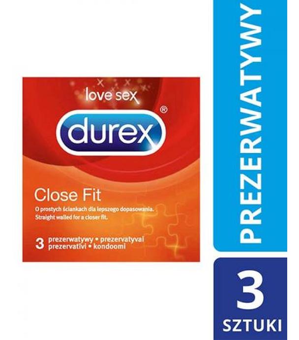 DUREX CLOSE FIT Prezerwatywy ściśle przylegające - 3 szt.