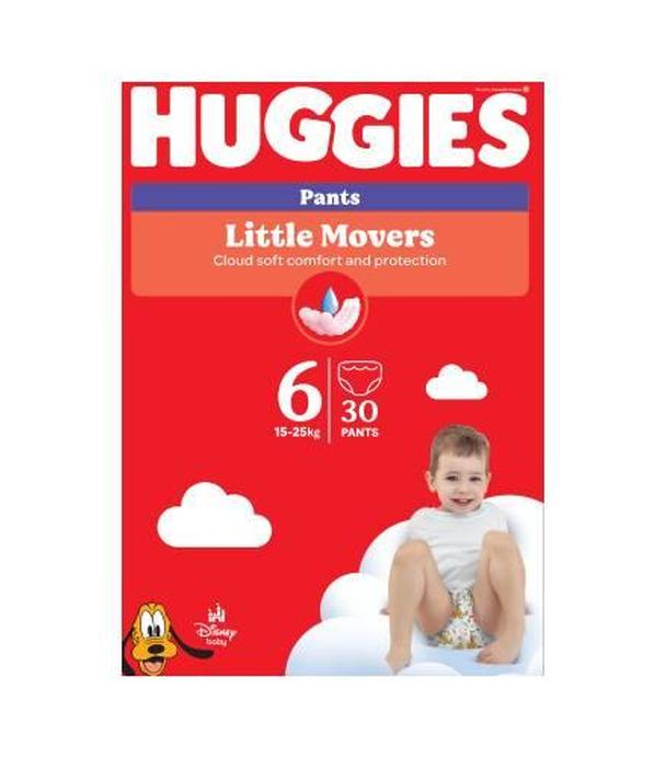 Huggies, Pieluchomajtki Little Movers Pant Jumbo Pack 6 (15-25 kg), 30 sztuk