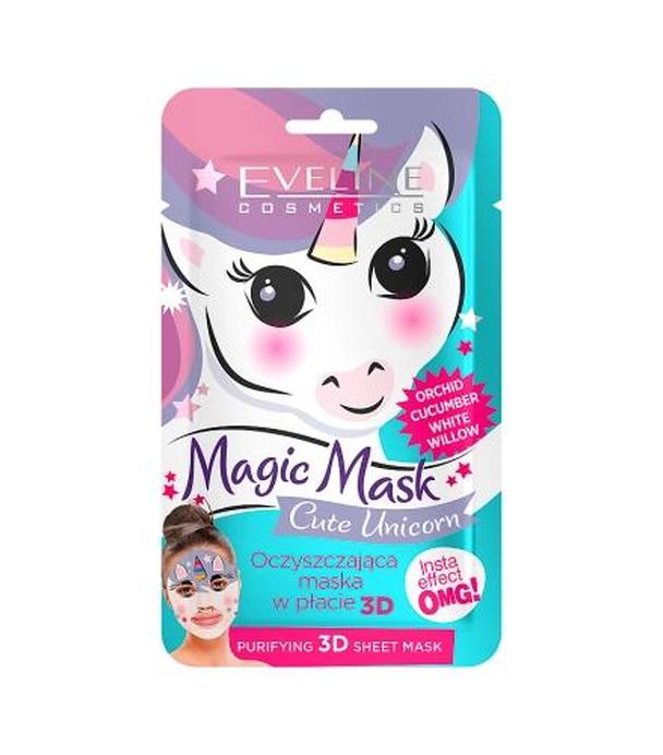 Eveline Magic Mask Cute Unicorn Oczyszczająca maska w płacie 3D, 1 sztuka