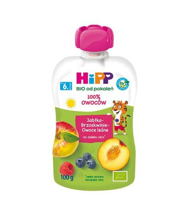 HiPP BIO od pokoleń, Jabłka-Brzoskwinie-Owoce leśne, po 6. m-cu, 100 g, cena, wskazania, opinie
