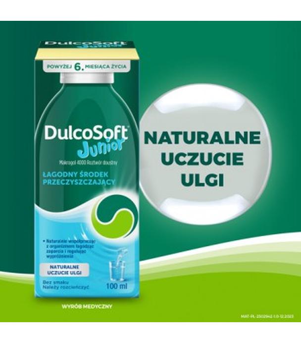 DULCOSOFT JUNIOR roztwór doustny, 100 ml. na zaparcia u dzieci, cena, opinie, wskazania