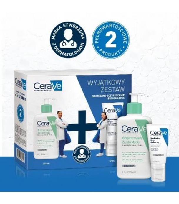 CeraVe Zestaw Xmass 2024 Żel do mycia oczyszczający, 236 ml + Krem do twarzy nawilżający, 52 ml