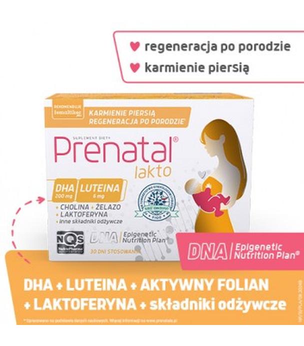 Prenatal Lakto, kapsułki miękkie + kapsułki twarde, 30 sztuk + 30 sztuk