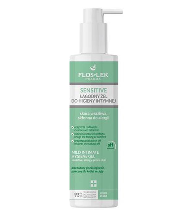 Floslek Sensitive Łagodny Żel do higieny intymnej skóra wrażliwa skłonna do alergii, 225 ml - ważny do 2025-09-30