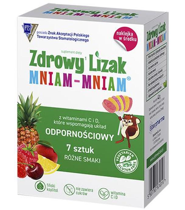 Zdrowy Lizak Mniam-Mniam z witaminami C i D - 7 szt.- cena, opinie, właściwości