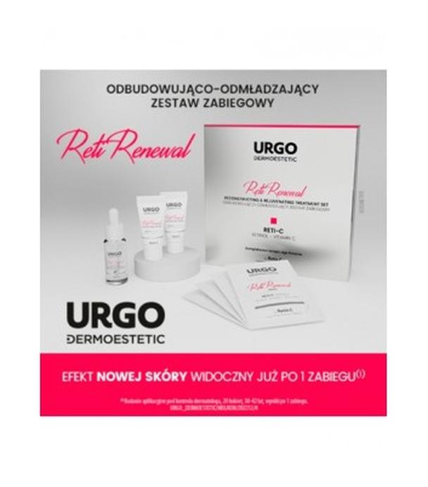 Urgo Dermoestetic Reti-Renewal Odbudowująco-Odmładzający Zestaw Zabiegowy RETI-C Krem aktywujący, 2 x 5 ml + Maska do twarzy szyi i dekoltu, 4 x 3 ml + Kojąco-Regenerujące Serum pozabiegowe, 10 ml - ważny do 2025-10-31